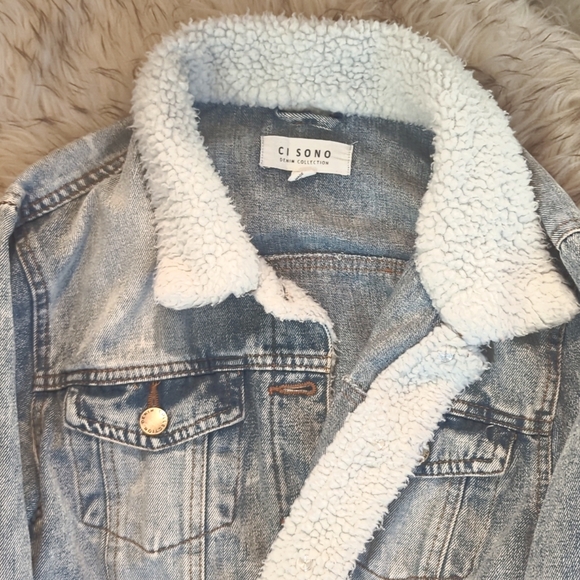 Sherpa lined denim jacket - Picture 2 of 4